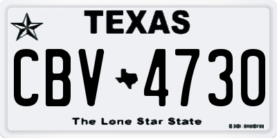 TX license plate CBV4730
