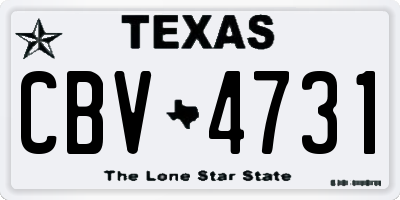 TX license plate CBV4731
