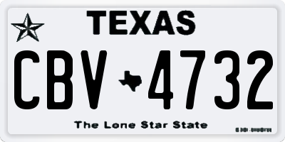 TX license plate CBV4732