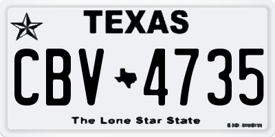 TX license plate CBV4735