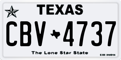 TX license plate CBV4737