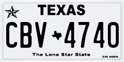 TX license plate CBV4740