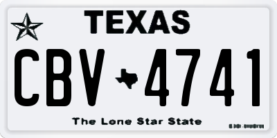 TX license plate CBV4741