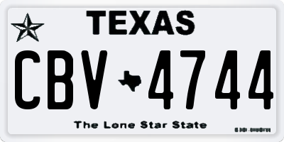 TX license plate CBV4744