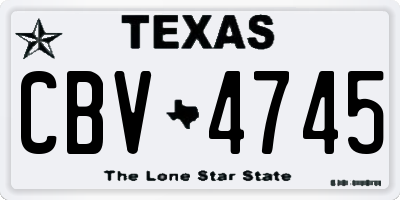 TX license plate CBV4745
