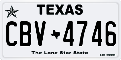 TX license plate CBV4746