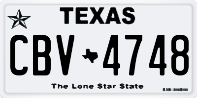TX license plate CBV4748