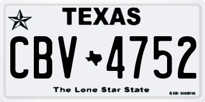 TX license plate CBV4752