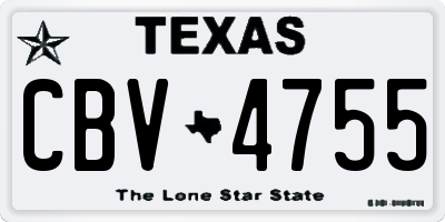 TX license plate CBV4755