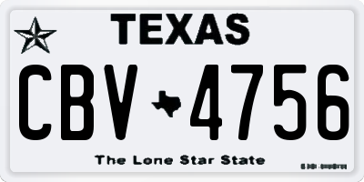 TX license plate CBV4756