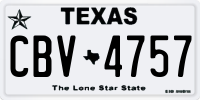 TX license plate CBV4757