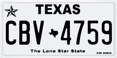 TX license plate CBV4759