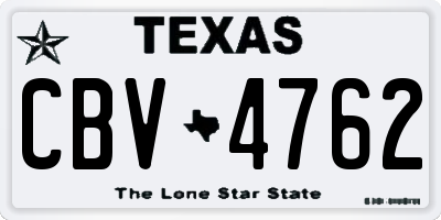 TX license plate CBV4762