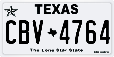 TX license plate CBV4764