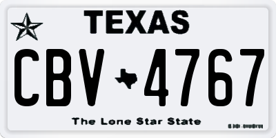TX license plate CBV4767