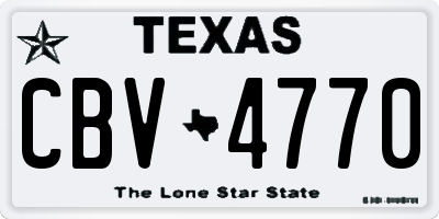 TX license plate CBV4770