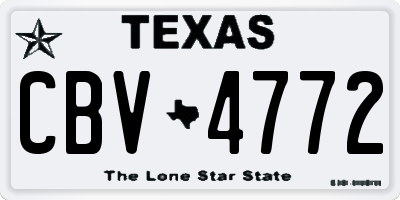 TX license plate CBV4772