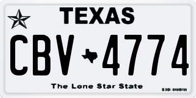 TX license plate CBV4774