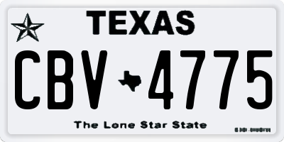 TX license plate CBV4775