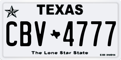 TX license plate CBV4777