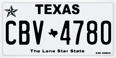 TX license plate CBV4780