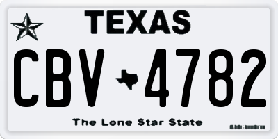 TX license plate CBV4782