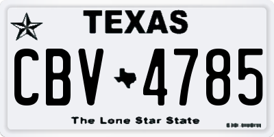 TX license plate CBV4785