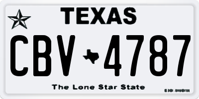 TX license plate CBV4787