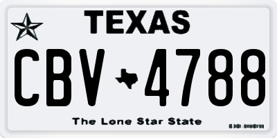 TX license plate CBV4788