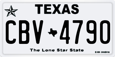 TX license plate CBV4790