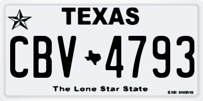 TX license plate CBV4793