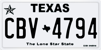 TX license plate CBV4794