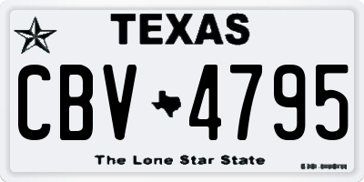 TX license plate CBV4795