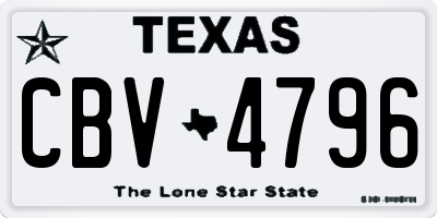 TX license plate CBV4796