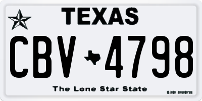 TX license plate CBV4798