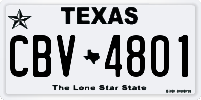 TX license plate CBV4801
