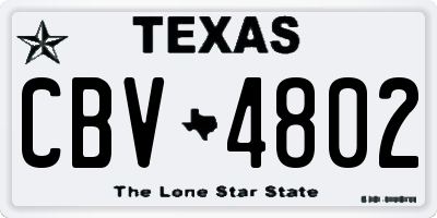 TX license plate CBV4802