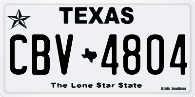 TX license plate CBV4804
