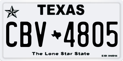 TX license plate CBV4805