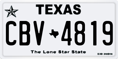 TX license plate CBV4819
