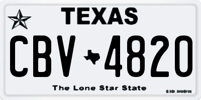 TX license plate CBV4820