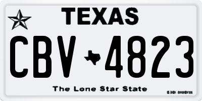 TX license plate CBV4823