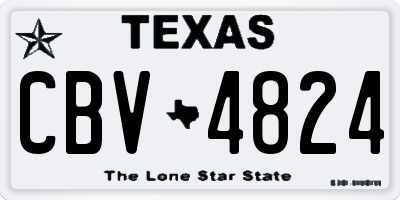 TX license plate CBV4824