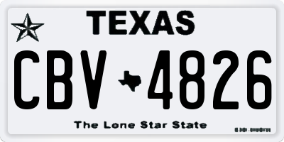 TX license plate CBV4826