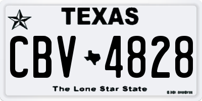 TX license plate CBV4828