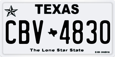 TX license plate CBV4830