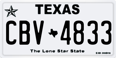 TX license plate CBV4833