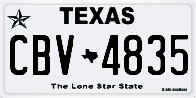 TX license plate CBV4835