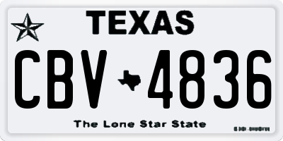 TX license plate CBV4836