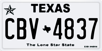 TX license plate CBV4837